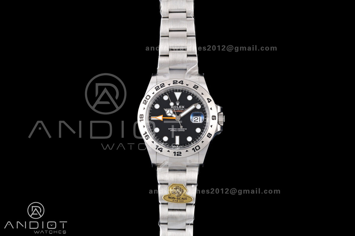 Explorer II 42mm 226570 904L SS Gold Maker 1:1 Best Edition Black Dial on Bracelet JH3285-2 (Free Sprung)